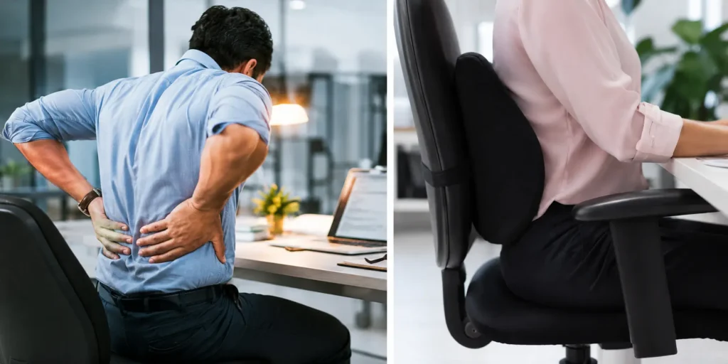 Lower back pain while sitting