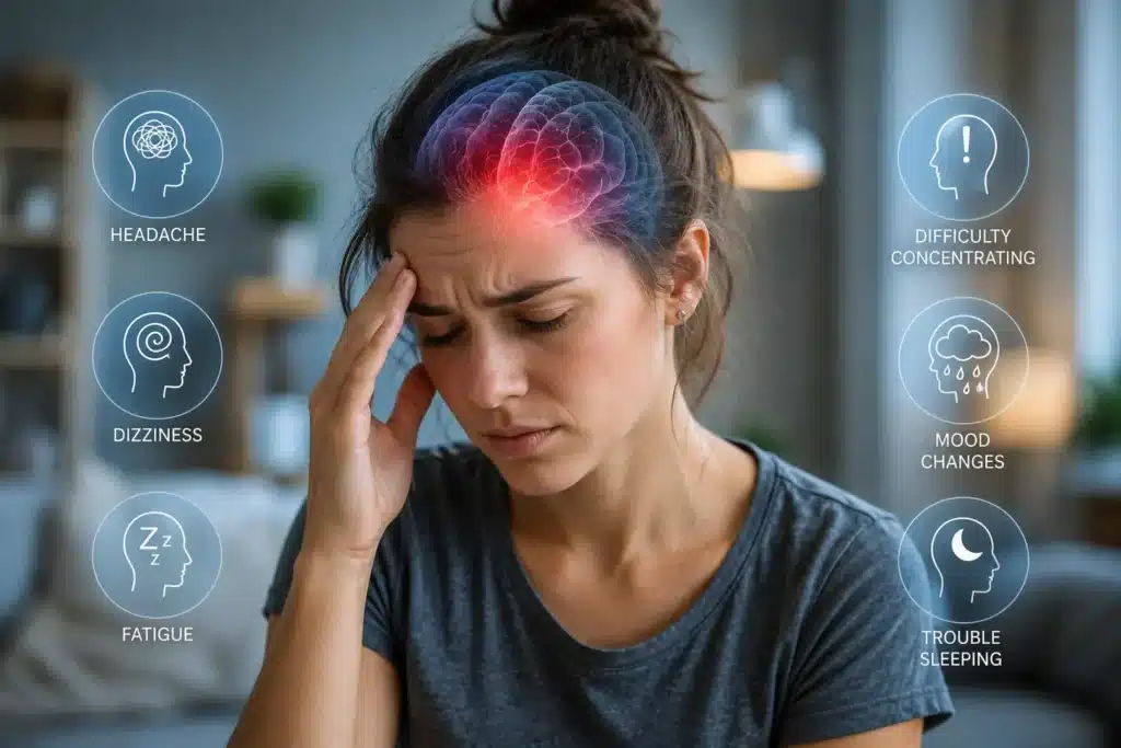 delayed concussion symptoms after car accident